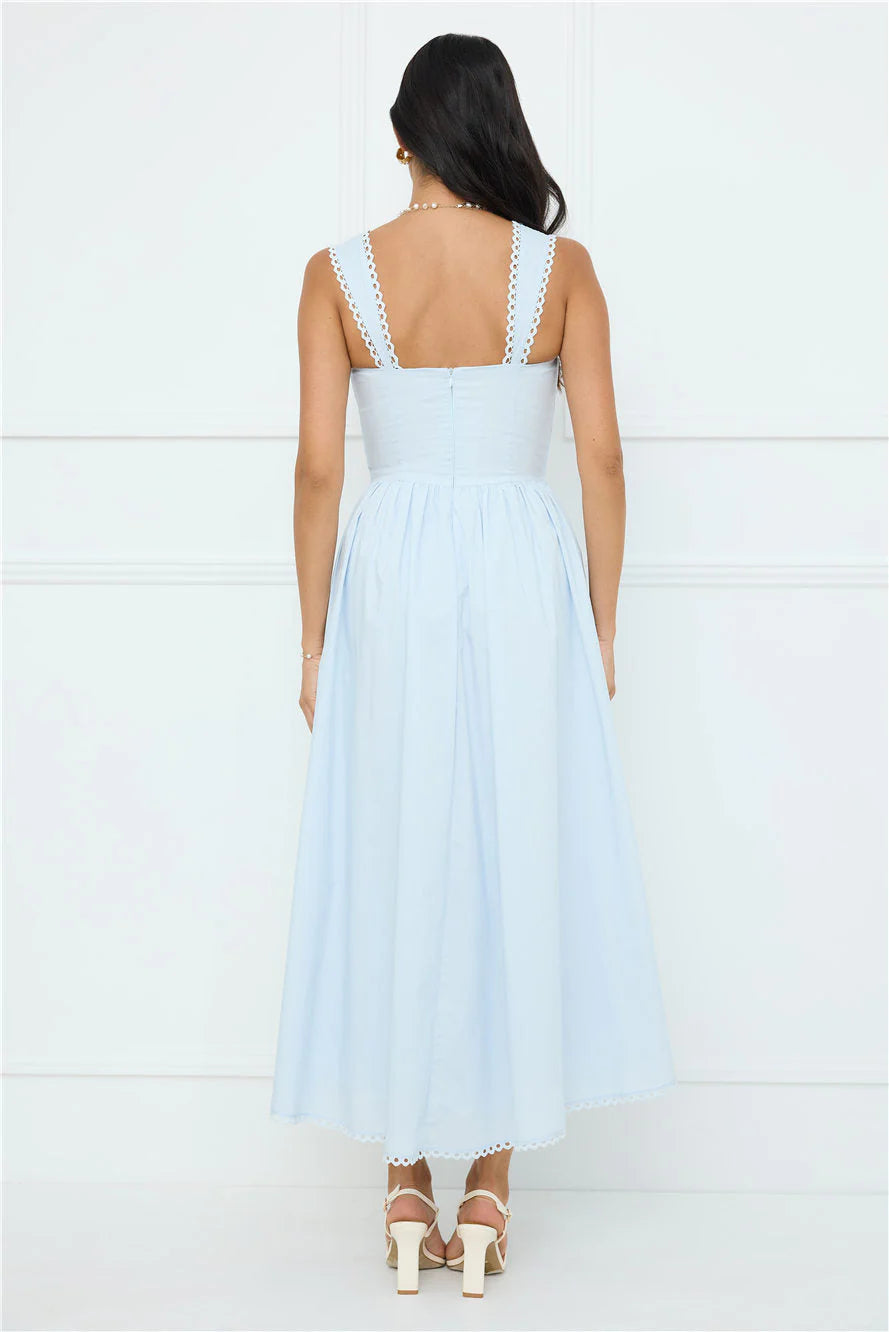 Luxe Serene Midi Dress Blue