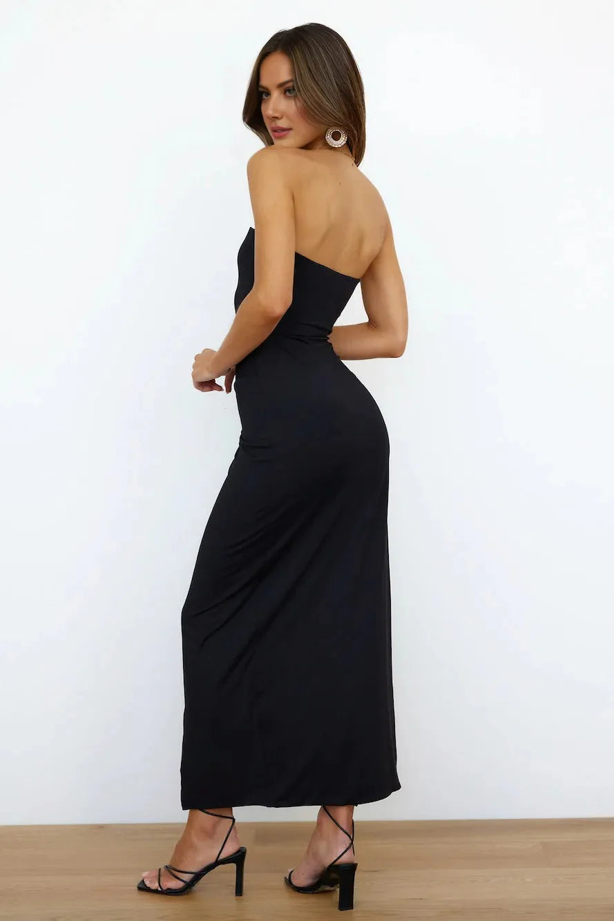 Snatched Girl Midi Dress Black